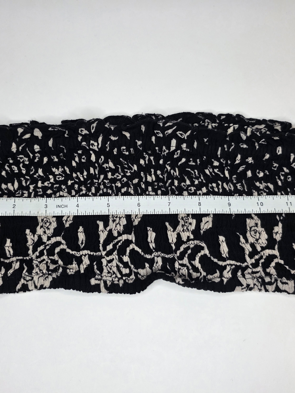 RAGA Black and Cream Floral Smocked Viscose Bandeau - Picture 6 of 6